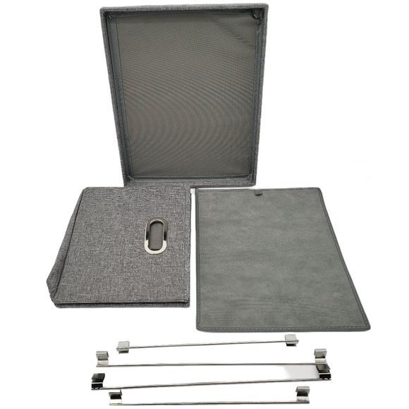 Collapsible File Storage Box w Lid Linen Filing Storage Organizer with Rail New - Picture 8 of 8